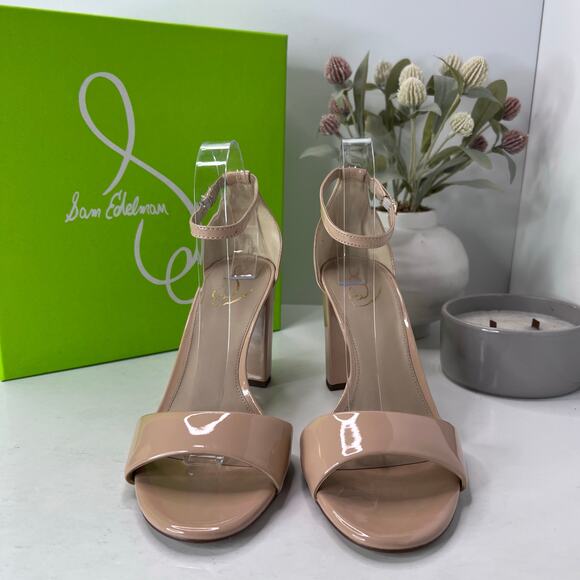 Sam Edelman Robyn Leather Ankle Strap Heel Beige I3433L1001 Women's 11 M - Picture 2 of 11